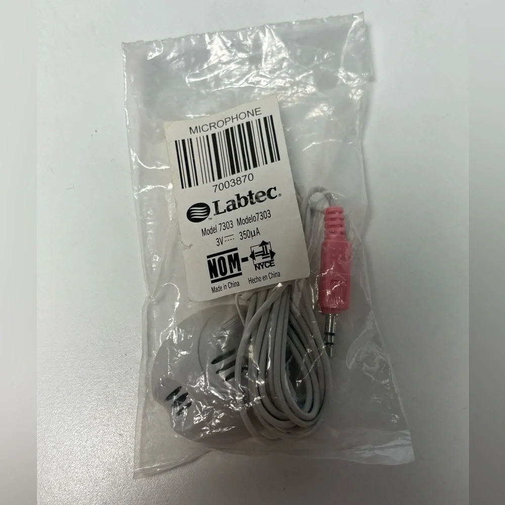 Computer Microphone Model 7303 for Labtec Pc Mic Voice Chat (Brand new)